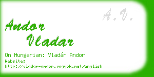 andor vladar business card