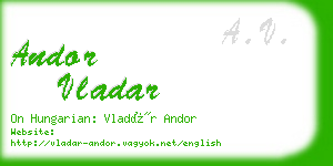 andor vladar business card